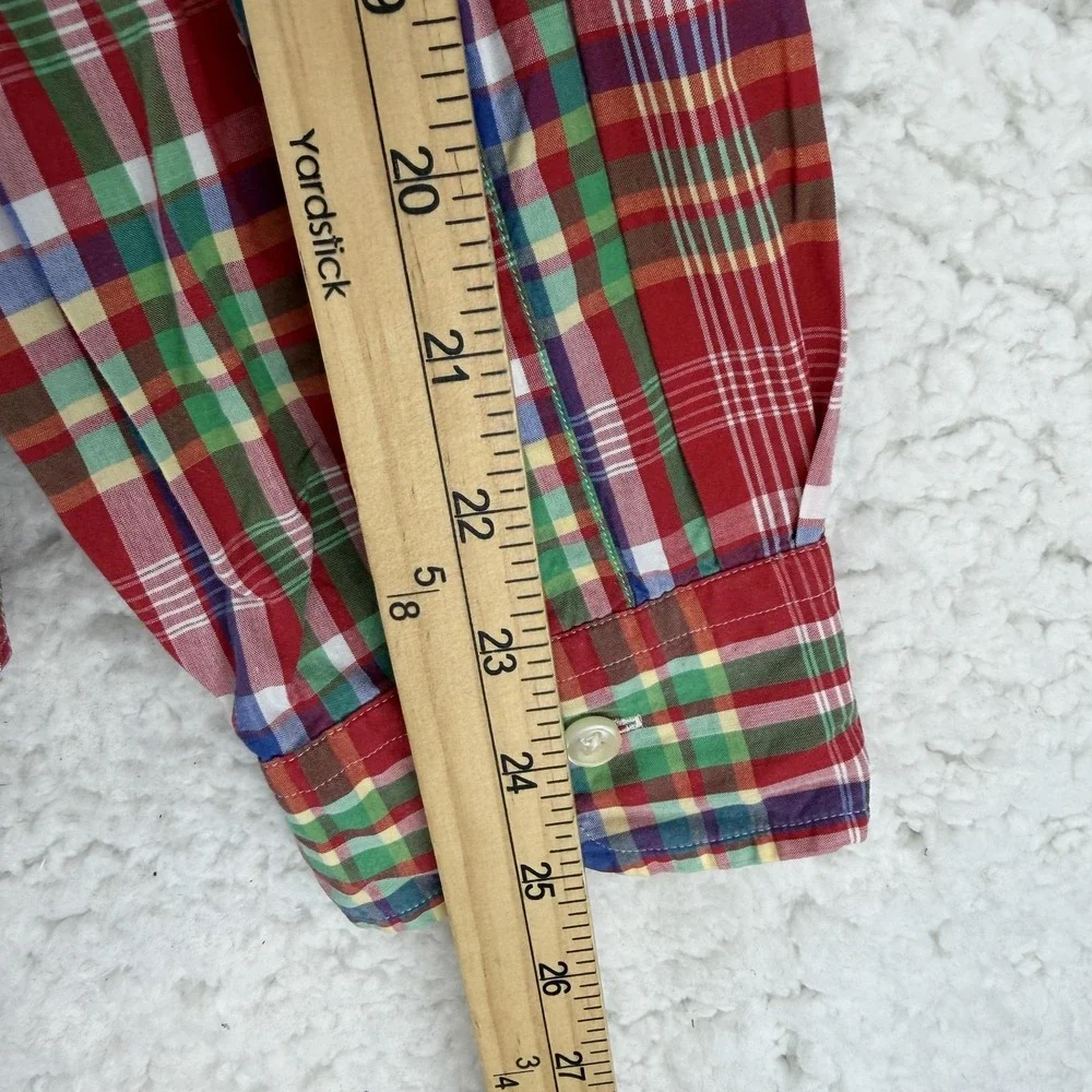Ralph Lauren Shirt Mens XL Red Plaid Long Sleeve Button Down Pony Custom Fit